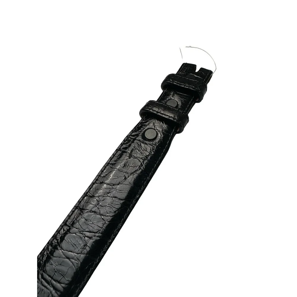 Bespoke Black Genuine American Alligator Mens Belt Strap Size 36 Made in USA